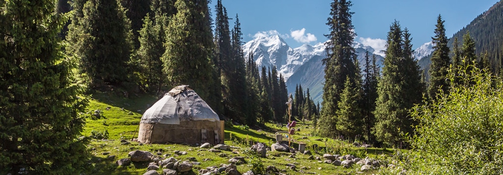 Kyrgyzstan study abroad yurt mountain